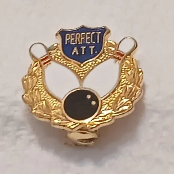 Vintage 1980s Perfect Attendance Bowling Lapel Collectible Pin - Picture 4 of 9